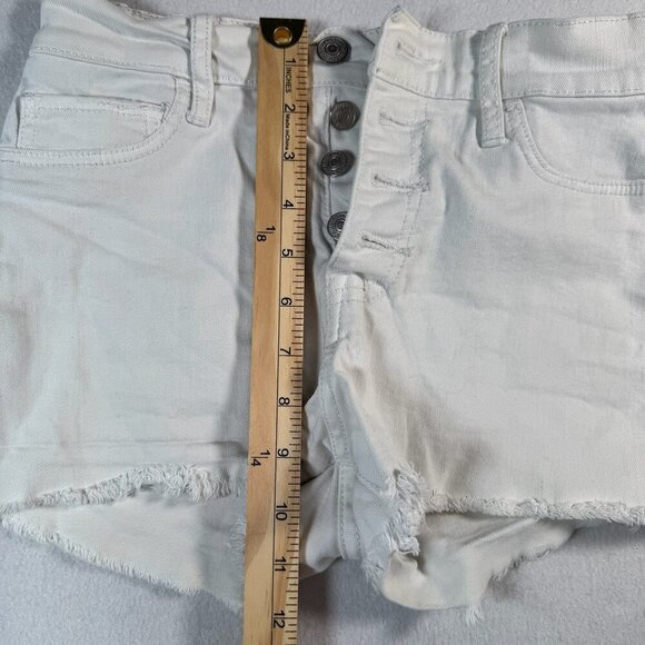 Abercrombie and Fitch Shorts Womens 25 White Cut Off Mid Rise Button Fly - Picture 8 of 11
